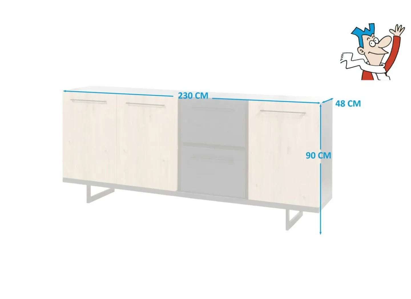 Dressoir 230cm - decor - castella & steen