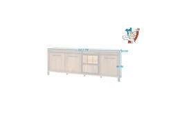 Dressoir 238cm - decor - old teak & matt black