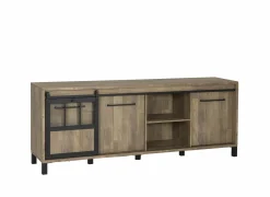 Dressoir 238cm - decor - old teak & matt black