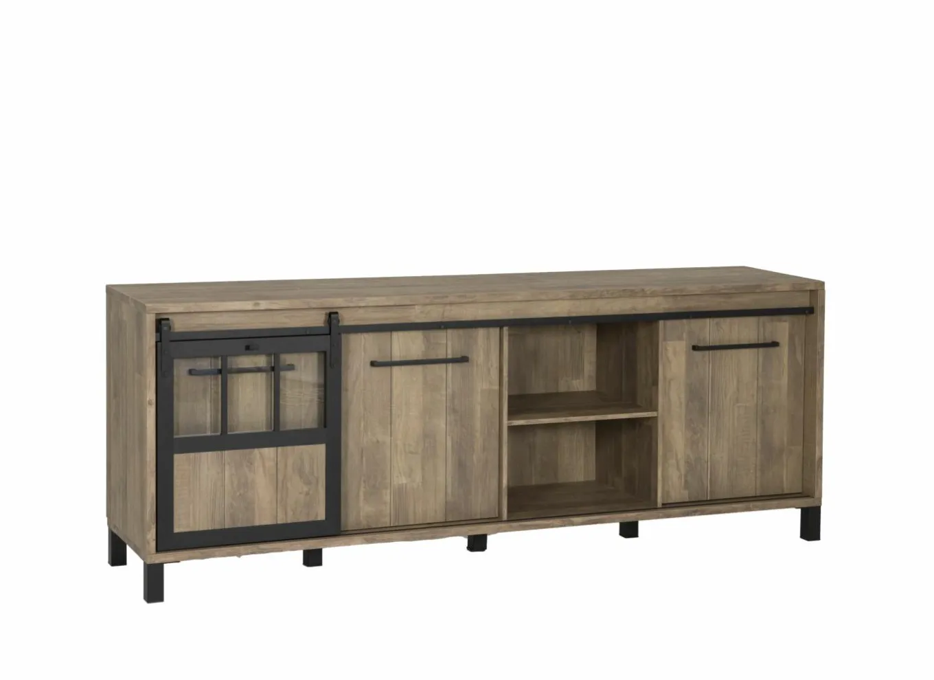 Dressoir 238cm - decor - old teak & matt black
