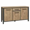 Dressoir 158cm - decor - oranje teakhout & matzwart
