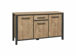 Dressoir 158cm - decor - oranje teakhout & matzwart