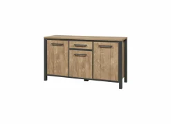 Dressoir 158cm - decor - oranje teakhout & matzwart