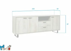 Dressoir Como 2 220cm - melamine - humus eik