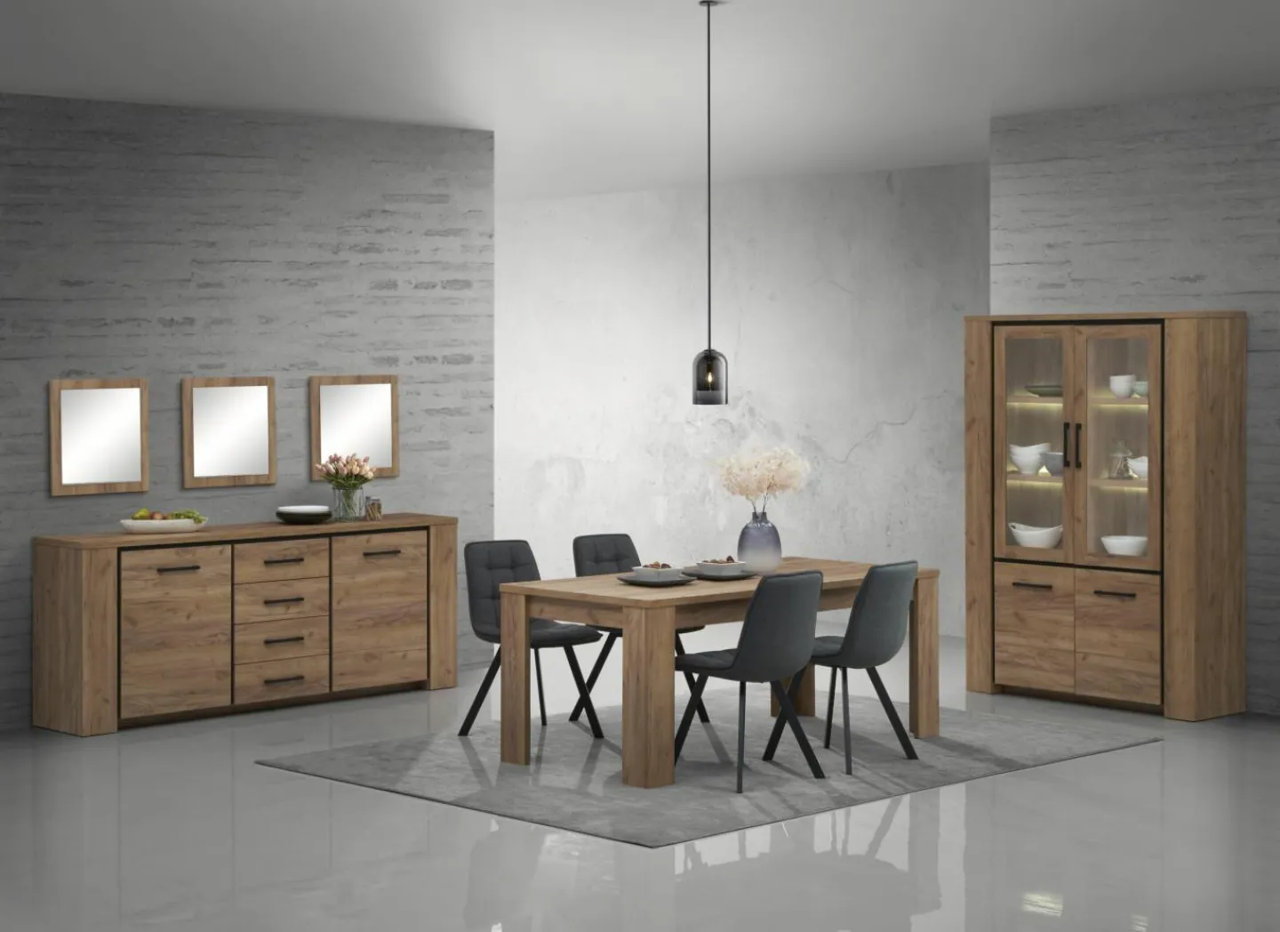 Dressoir Elio 220cm - melamine - French oak