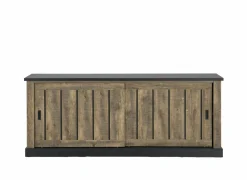 Dressoir Etienne 221cm - decor - industriële eik & zwart