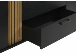 Dressoir Faro 216cm - melamine - structuur zwart