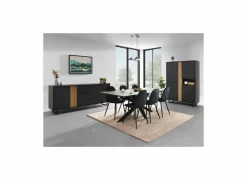 Dressoir Faro 216cm - melamine - structuur zwart