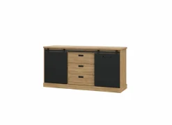 Dressoir Kaszimiro 173cm - decor - waterford eik & zwart