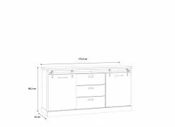Dressoir Kaszimiro 173cm - decor - waterford eik & zwart