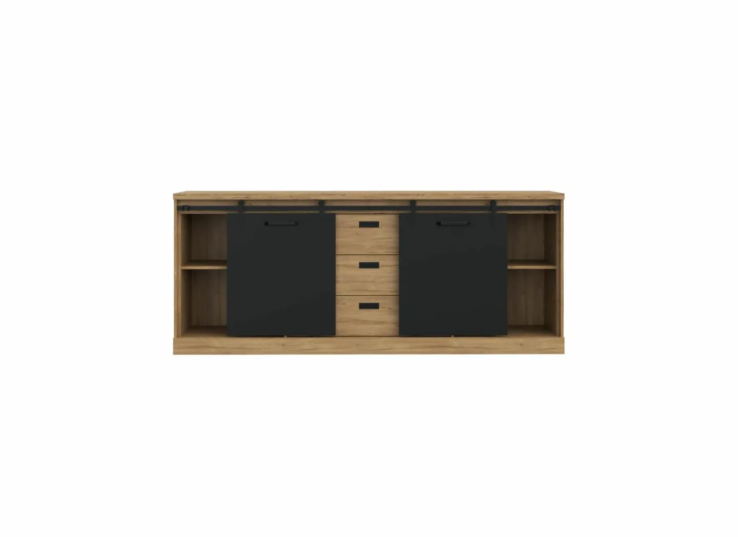 Dressoir Kaszimiro 213cm - decor - waterford eik & zwart
