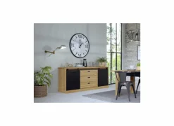 Dressoir Kaszimiro 213cm - decor - waterford eik & zwart