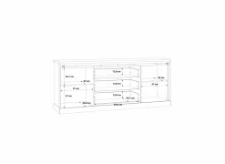 Dressoir Kaszimiro 213cm - decor - waterford eik & zwart