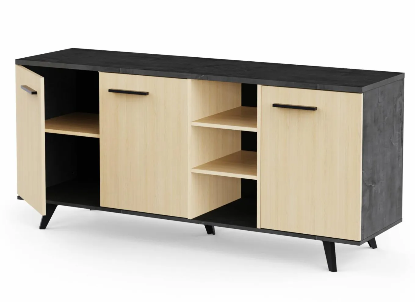 Dressoir Kent 161cm - decor - chêne de fil & sidewalk