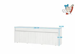 Dressoir Lucca 248cm - decor - millenium eik & lichtgrijs