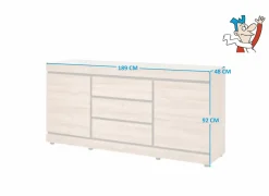 Dressoir Marnix 189cm - decor - bruin