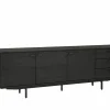 Dressoir Mauri 240cm - eik massief & decor - zwart