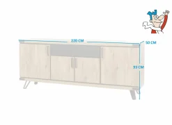 Dressoir Neto 220cm - decor - scarlet eik