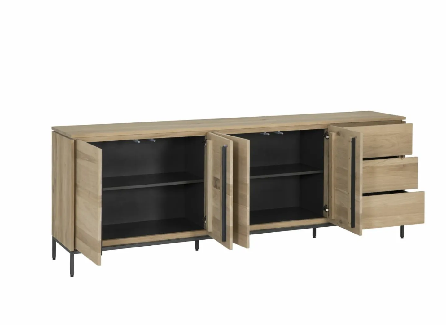 Dressoir Nomade 240cm - eik massief & decor - naturel