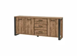Dressoir Onno 225cm - decor - bruin & zwart