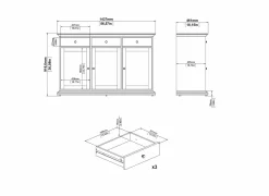 Dressoir Paris 144cm - decor - wit