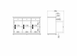 Dressoir Paris 144cm - decor - wit
