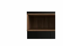 Dressoir Roomers 176cm - spaanplaat - zwart & walnoot