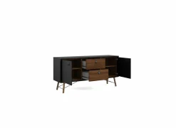 Dressoir Ry 151cm - decor - matzwart & okkernoot