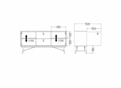 Dressoir Ry 151cm - decor - matzwart & okkernoot