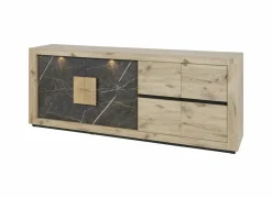 Dressoir Sacha 240cm - melamine - canyon oak & marble