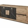 Dressoir Sacha 210cm - melamine - canyon oak & marble