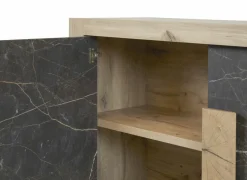 Dressoir Sacha 210cm - melamine - canyon oak & marble