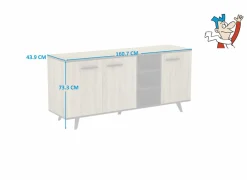 Demeyere Dressoir Wayne 160,7cm - decor - eik & zwart