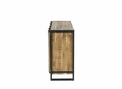 Dressoir Woodstock 200cm - mango massief & metaal - naturel & zwart