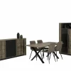 Eetkamer Monaco  met 4 stoelen Churchill - tafel 180x90cm - dressoir 206cm - kast 114cm