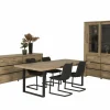 Eetkamer Otto met 4 stoelen Cloud - tafel 200x100cm - dressoir 230cm - vitrinekast 146cm