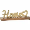 Figuur Home Hart 23x5x8cm - aluminium & hout - goud & bruin