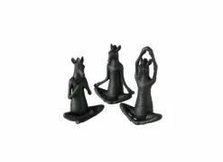 Figuur Yoga Zebra  H18cm - polystone - zwart