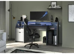 Gamingbureau Set Up 180x67cm - decor - zwart & grijs