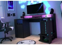 Gamingbureau 152x62cm - decor - zwart