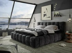 Gestoffeerd bed Bexley 160x200cm - stof - zwart