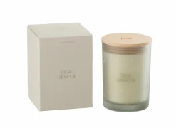 Geurkaars Accords Essentiels Musc Obscur 38u  8,5x8,5x12,5cm - glas - blauw