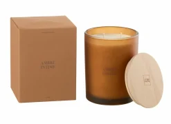 Geurkaars Ambre Intime Ø10,5x14cm - glas/paraffine - oranje