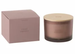 Geurkaars Figue Frivole Ø11,5x10cm - glas/paraffine - roze