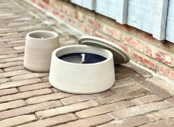 Geurkaars outdoor rozemarijn Ø23x12cm - terracotta - grijs