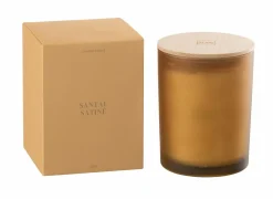 Geurkaars Santal Satine Ø10,5cm - glas/paraffine - oranje