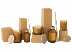 Geurstokjes Accords Essentiels Santal Satiné 9,5x9,5x35,5cm - glas - geel