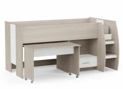 Halfhoogslaper inclusief bureau Nano 90x200cm - decor - shannon eik & wit