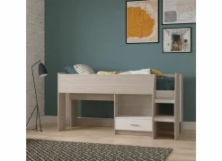 Halfhoogslaper inclusief bureau Nano 90x200cm - decor - shannon eik & wit