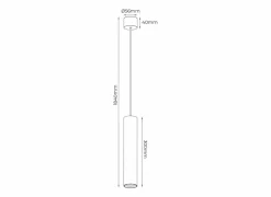 Hanglamp Ø5,6cm GU10 - aluminium - wit